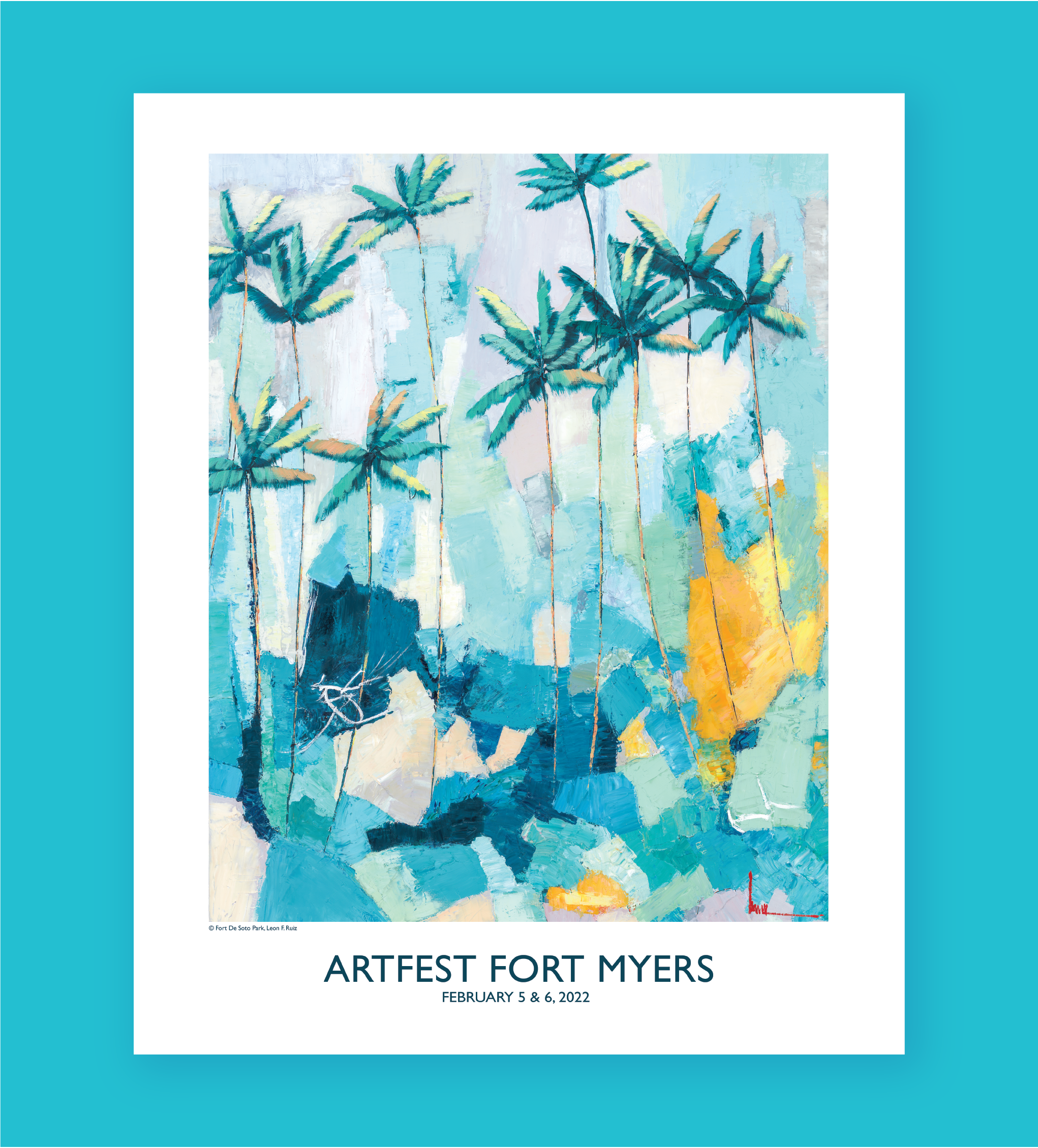 ArtFest 2020 Poster featuring painted palm trees